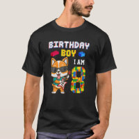 8. Geburtstag Junge Corgi Hund Gift 8 Jahre alten