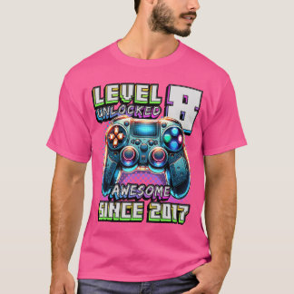 8. Geburtstag Junge Level 8 Gamer 8 Jahre Videospi T-Shirt