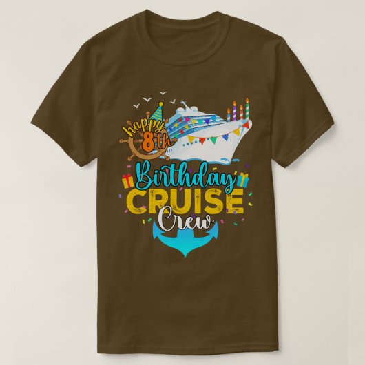 8. Geburtstag Kreuzfahrt Crew T-Shirt (Design vorne)