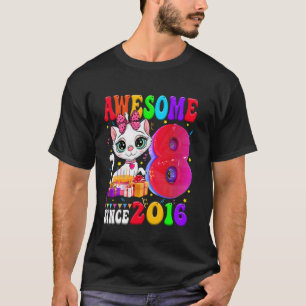 8. Geburtstag Mädchen Party Süße Katze 8 Jahre Alt T-Shirt