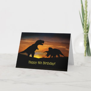 8. Geburtstag mit Dinosauriern Karte