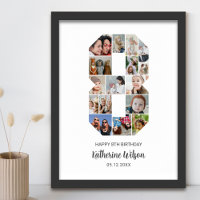 8. Geburtstag Nummer 8 Foto Collage Custom Bild