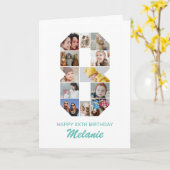 8. Geburtstag Nummer 8 FotoCollage Personalisiert Karte (Gelbe Blume)