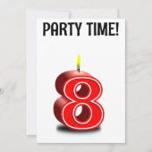 8. GEBURTSTAG PERSONALISIERTE Einladung (Vorderseite)