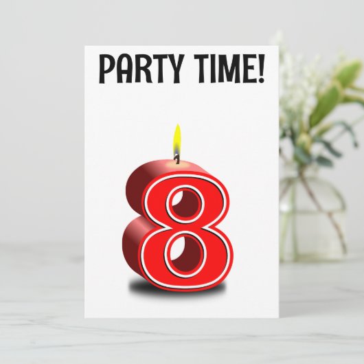 8. GEBURTSTAG PERSONALISIERTE Einladung (Stehend Vorderseite)