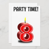 8. GEBURTSTAG PERSONALISIERTE Einladung (Vorne/Hinten)