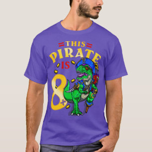 8. Geburtstag Pirate Dinosaur 1 T-Shirt
