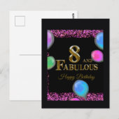 8. Geburtstag Postkarte (Vorne/Hinten)