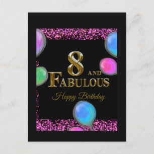 8. Geburtstag Postkarte