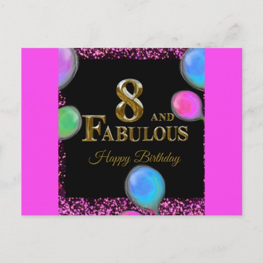 8. Geburtstag Postkarte (Vorderseite)
