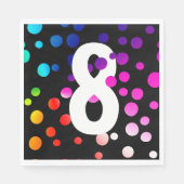 8. Geburtstag Rainbow Dots Serviette (Vorderseite)