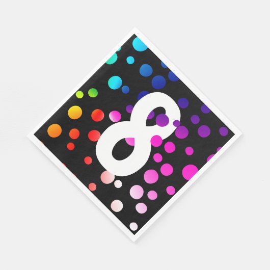 8. Geburtstag Rainbow Dots Serviette (Ecke)