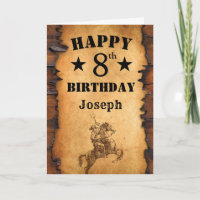 8. Geburtstag Rustikaler Western Cowboy Pferd