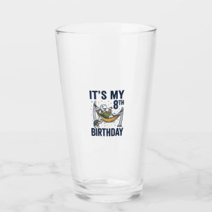 8. Geburtstag Schildkröte Hängematte Vintage Gravu Glas