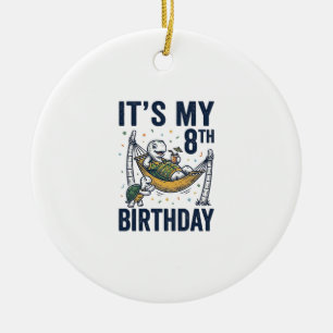 8. Geburtstag Schildkröte Hängematte Vintage Gravu Keramik Ornament