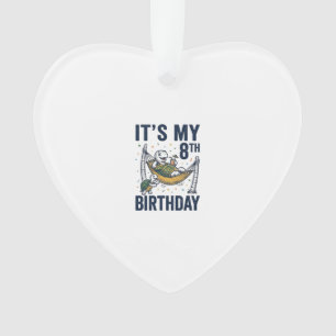 8. Geburtstag Schildkröte Hängematte Vintage Gravu Ornament