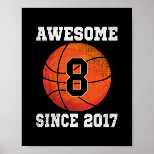 8. Geburtstag Sketll Fan 8 Jahre alt Vintage Sport Poster