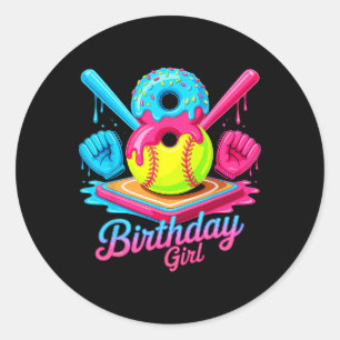 8. Geburtstag Softll Eis Drip 8 Jahre altes Mädche Runder Aufkleber