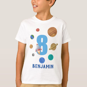 8. Geburtstag Sonnensysteme Planeten T-Shirt