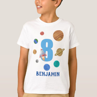 8. Geburtstag Sonnensysteme Planeten T-Shirt