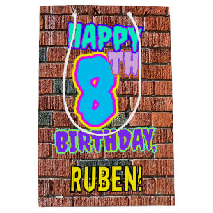 8. Geburtstag: Spaß, Urban Graffiti Inspiriert Loo Mittlere Geschenktüte