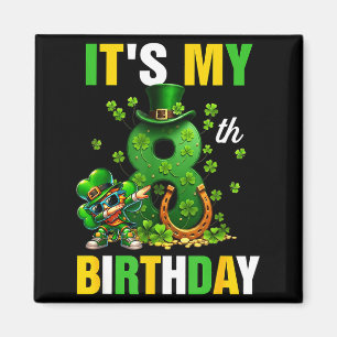 8. Geburtstag St. Patricks Day Dabbing Leprechaun Magnet