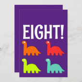 8. GEBURTSTAG T-REX DINOSAUR Party Einladungen (Vorne/Hinten)