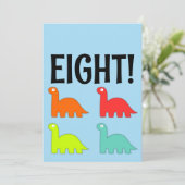 8. GEBURTSTAG T-REX DINOSAUR Party Einladungen (Stehend Vorderseite)