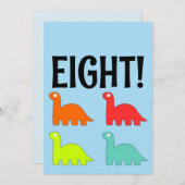 8. GEBURTSTAG T-REX DINOSAUR Party Einladungen (Vorne/Hinten)