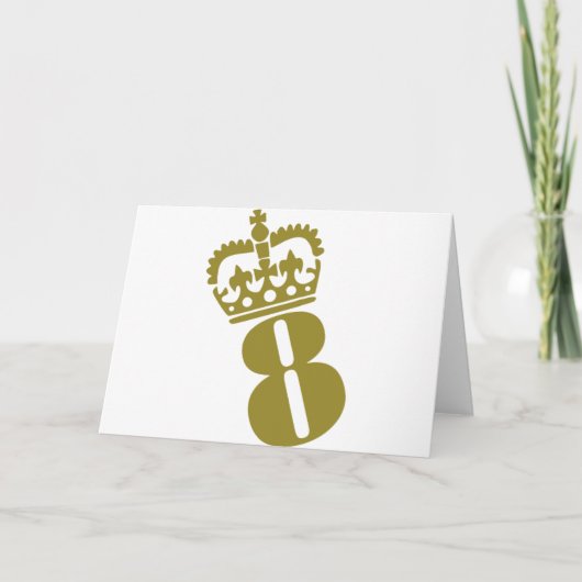 8. Geburtstag - Zahl - Acht Karte (Vorderseite)