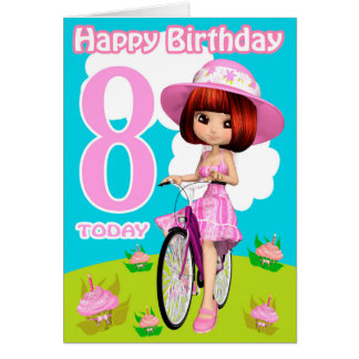 8 Geburtstag Mädchen Karten Zazzle.de