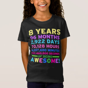 8. Geburtstags-Shirt-Jungen-Mädchen acht Jahre vo T-Shirt