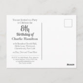 8. Geburtstagseinladung mit Foto Postkarte (Rückseite)