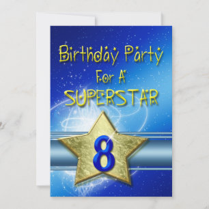 8. Geburtstagsfeier Einladung für einen Superstar.