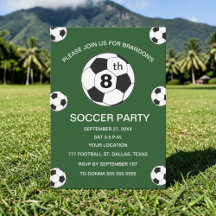 8. Geburtstagsfeier Fußball Grün Jungen Sport