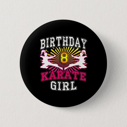 8. Geburtstagsgärtner - Karate 8 Jahre Button (Vorderseite)