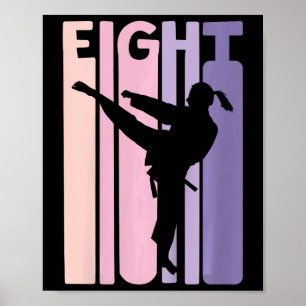 8. Geburtstagsgeschenk Karate Retro Taekwondo Mart Poster