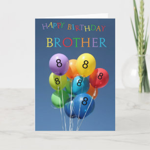 8. Geburtstagskarte farbige Ballons Brother Karte