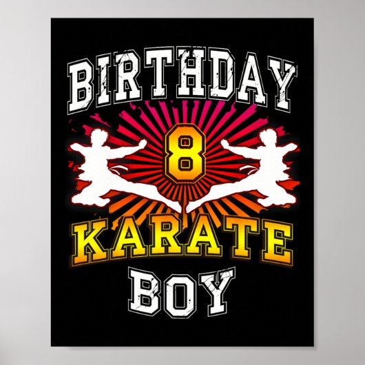 8. Geburtstagskind - Karate 8 Jahre Poster (Vorne)
