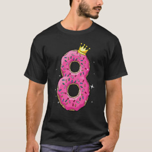8. Geburtstagskuchen Donut Boys Girls Turning 8 Ja T-Shirt