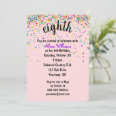 8. Geburtstagsparty Confetti Einladung (Stehend Vorderseite)