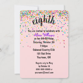 8. Geburtstagsparty Confetti Einladung