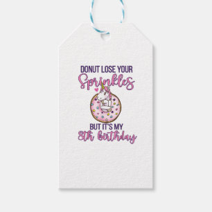 8. Geburtstagsparty Donut Einhorn Acht Jahre alt S Geschenkanhänger
