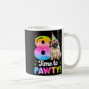 8. Geburtstagsparty für Mops achtjähriger Hund Geb Kaffeetasse