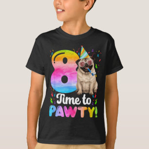 8. Geburtstagsparty für Mops achtjähriger Hund Geb T-Shirt