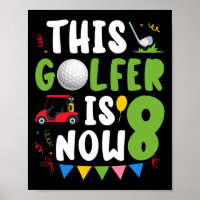 8. Geburtstagsparty Golf Boy Acht Jahr alter Golf 