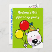 8. Geburtstagsparty personalisierte Einladungen (Vorne/Hinten)