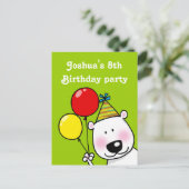 8. Geburtstagsparty personalisierte Einladungen (Stehend Vorderseite)