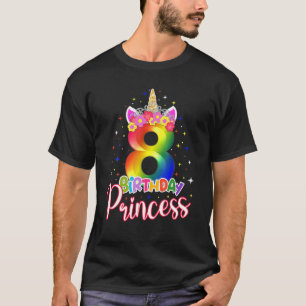 8 Geburtstagsprinzessin Unicorn 8 Jahre alt 8. Geb T-Shirt