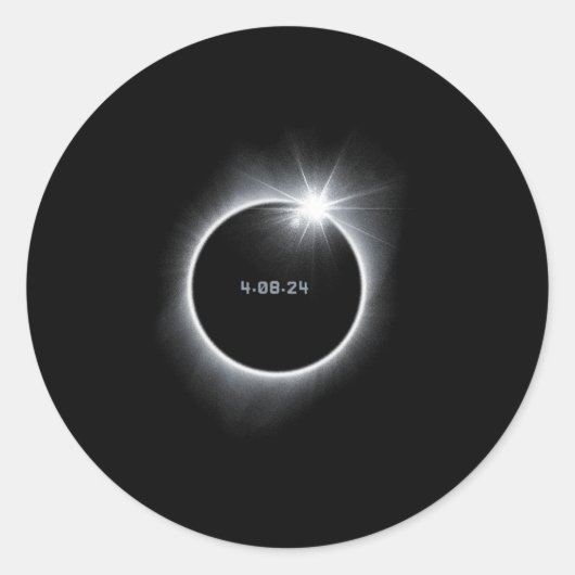 8 Gesamter Solaransatz 2024 Runder Aufkleber (Vorderseite)